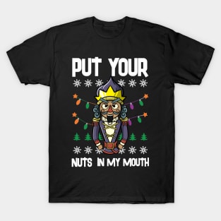 Ugly Christmas Lewd Nutcracker Pun Naugthy Pervert Dirty T-Shirt